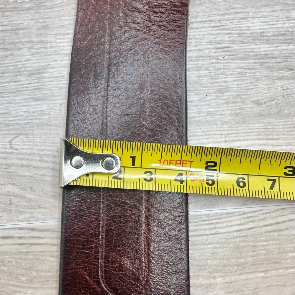 Express Women’s Chic Braided Brown Italian Leather Belt Made in England | Size S